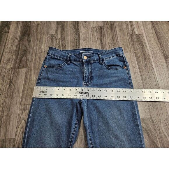 (3/$35) Old Navy Size 4 Pockets Super Skinny Mid Rise Whiskered Denim Blue Jeans - Picture 8 of 11